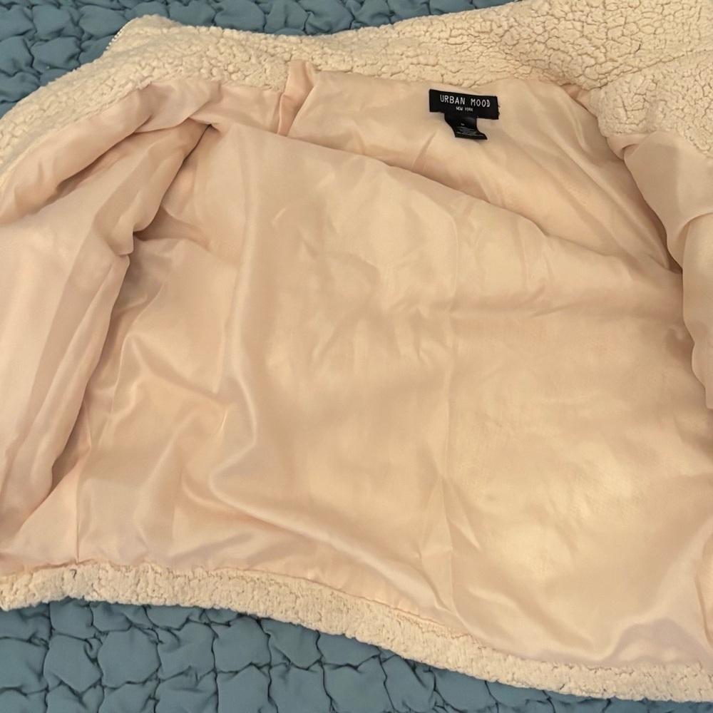 Cream Sherpa Zippered Jacket - Picture 3 of 5